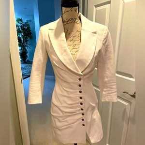 Retrofete white leather Willa dress small